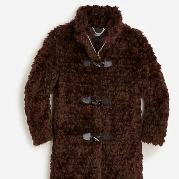 J. Crew Collection Faux Fur Toggle Coat Medium - Picture 1 of 5